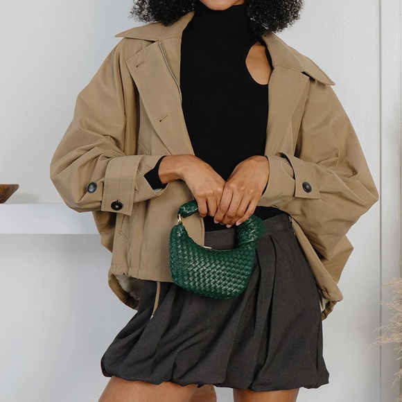 NWT Melie Bianco Woven Ivory Hobo Mini Bag - Picture 6 of 7